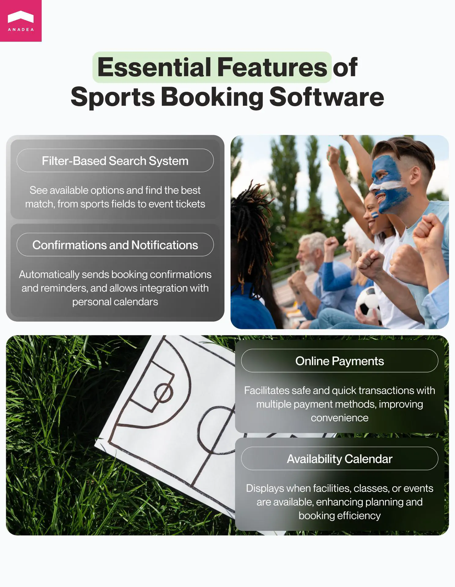 Features of sports booking software